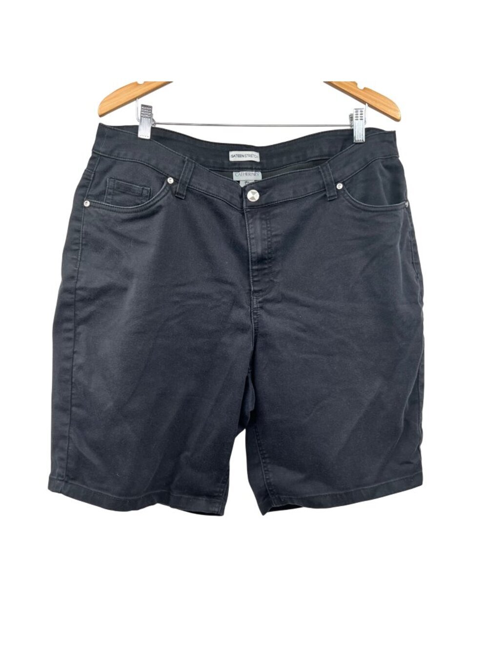 Catherine's Womens Bermuda Shorts Stretch High Rise Black Size 20W